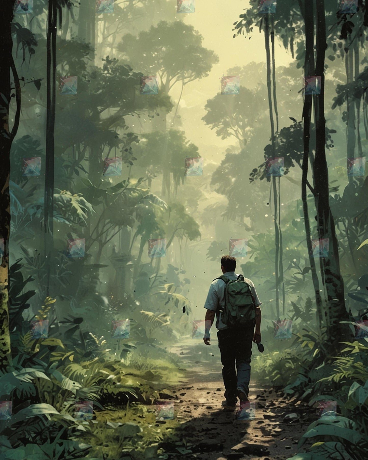 Wanderer im geheimnisvollen Dschungel