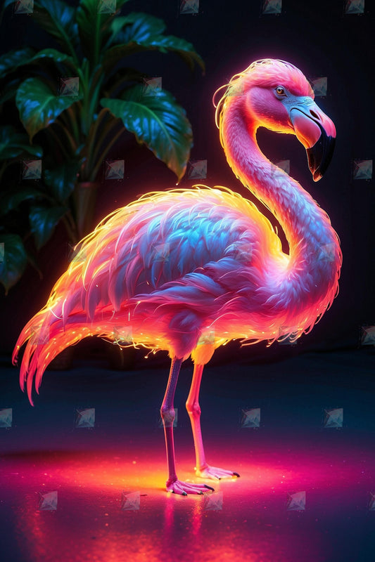 Farbenpracht im Dunkeln: Der magische Flamingo