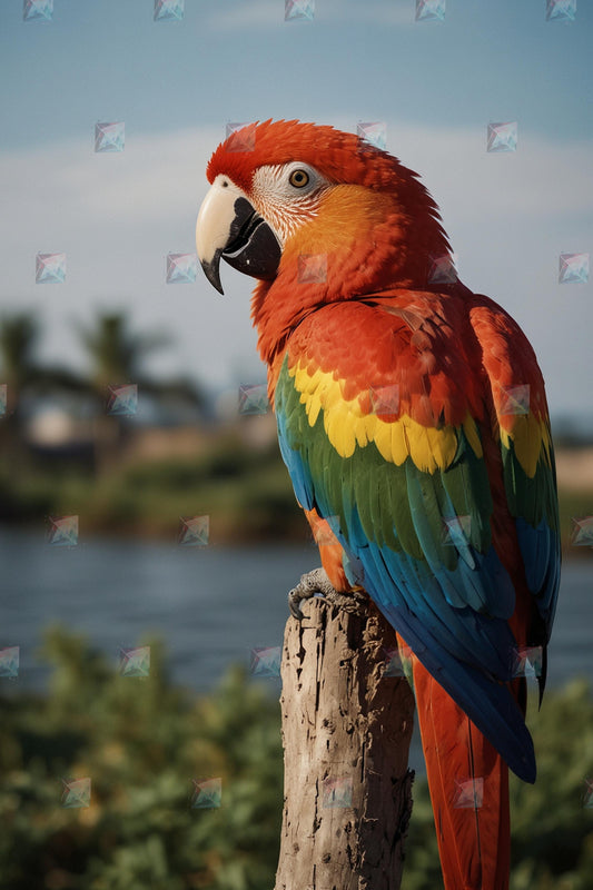 Farbenpracht der Natur: Ein Papagei im Profil