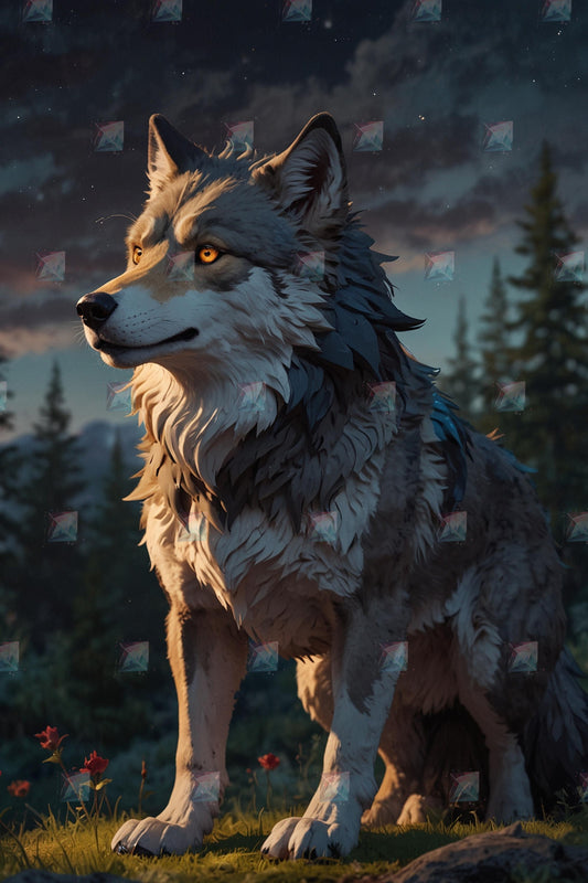 Mystischer Wolf bei Mondschein: Naturverbundenheit erleben